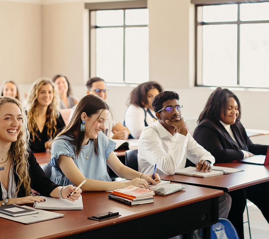 PBA students attend a classroom lecture.